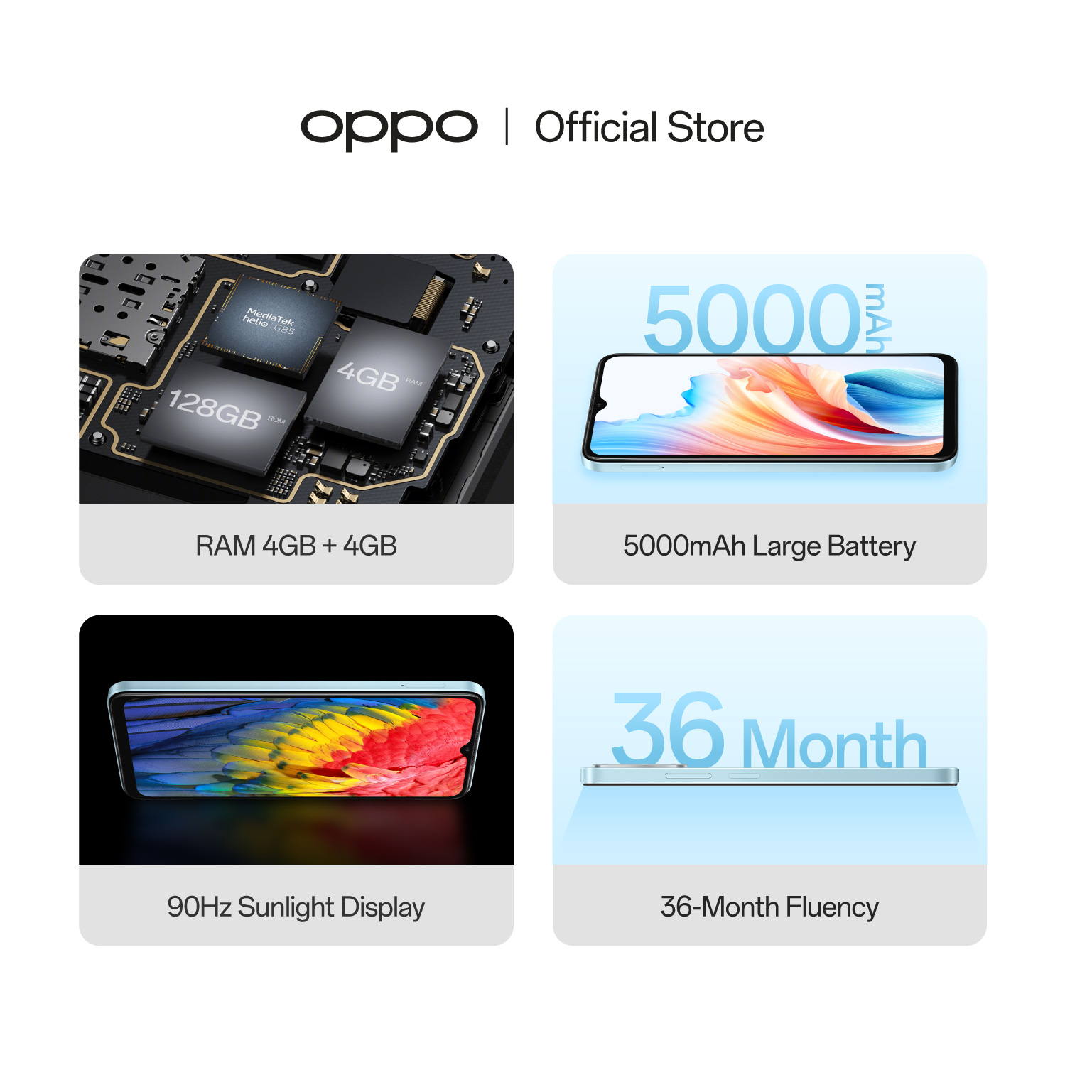 OPPO A18 - Layar 6,56 inci HD+