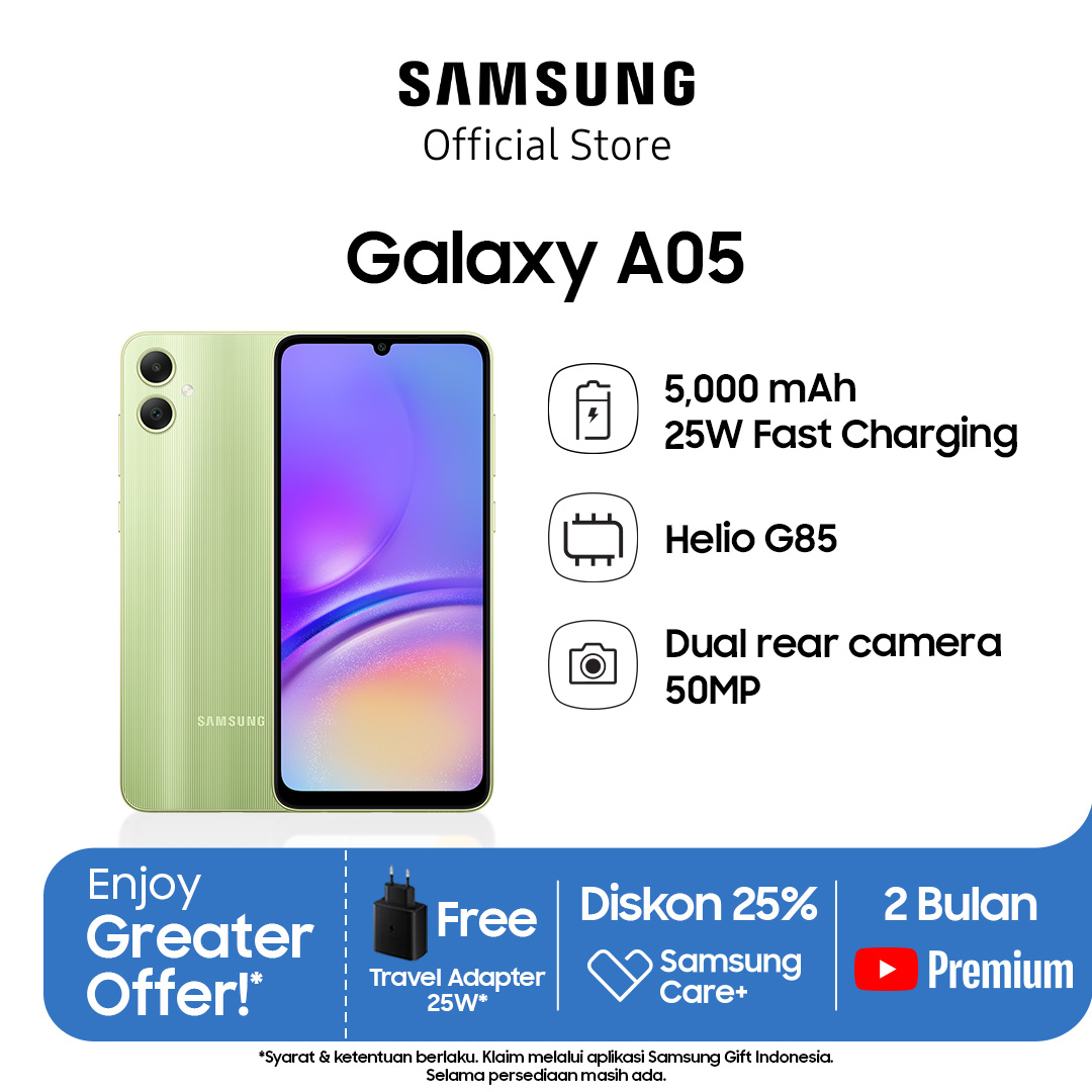 Samsung Galaxy A05 - Layar PLS LCD 60Hz 6,7 inci