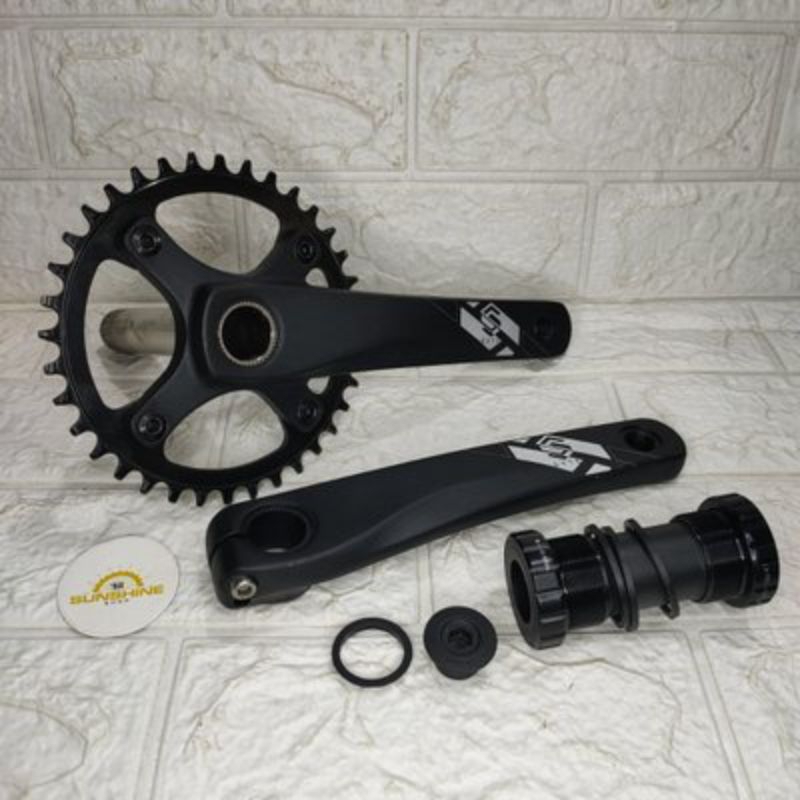 Crank SYTE ST M113 Hollowtech II Gear Tengah Single 36T 170mm Include BB HT2 Sepeda MTB Roadbike