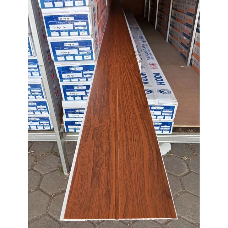 (PERDUS) plafon PVC serat kayu coklat tua doff laminated Hoda i-706 DFN ...