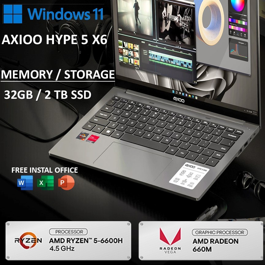 Laptop GAMING Axioo Hype 5 AMD X6 Ryzen 5 6600H 32GB 1TB SSD 14.0