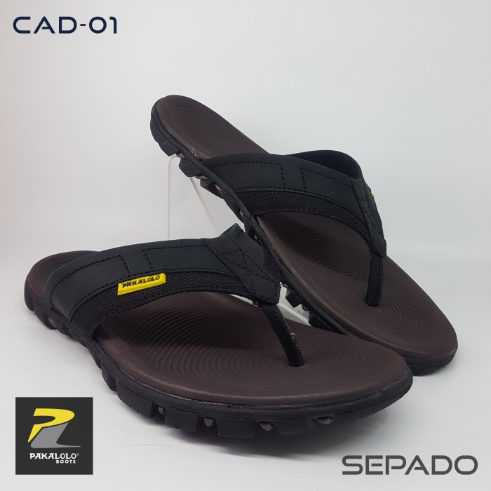 SANDAL PAKALOLO SANDAL KULIT SLIP ON PAKALOLO CAD01 BLACK BROWN TAN SANDAL SLOP PRIA TERBARU