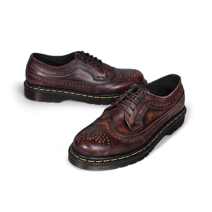Docmart Wingtip Sepatu Pria Wingtip Docmart Burgundy Kulit Asli Athar Savannah