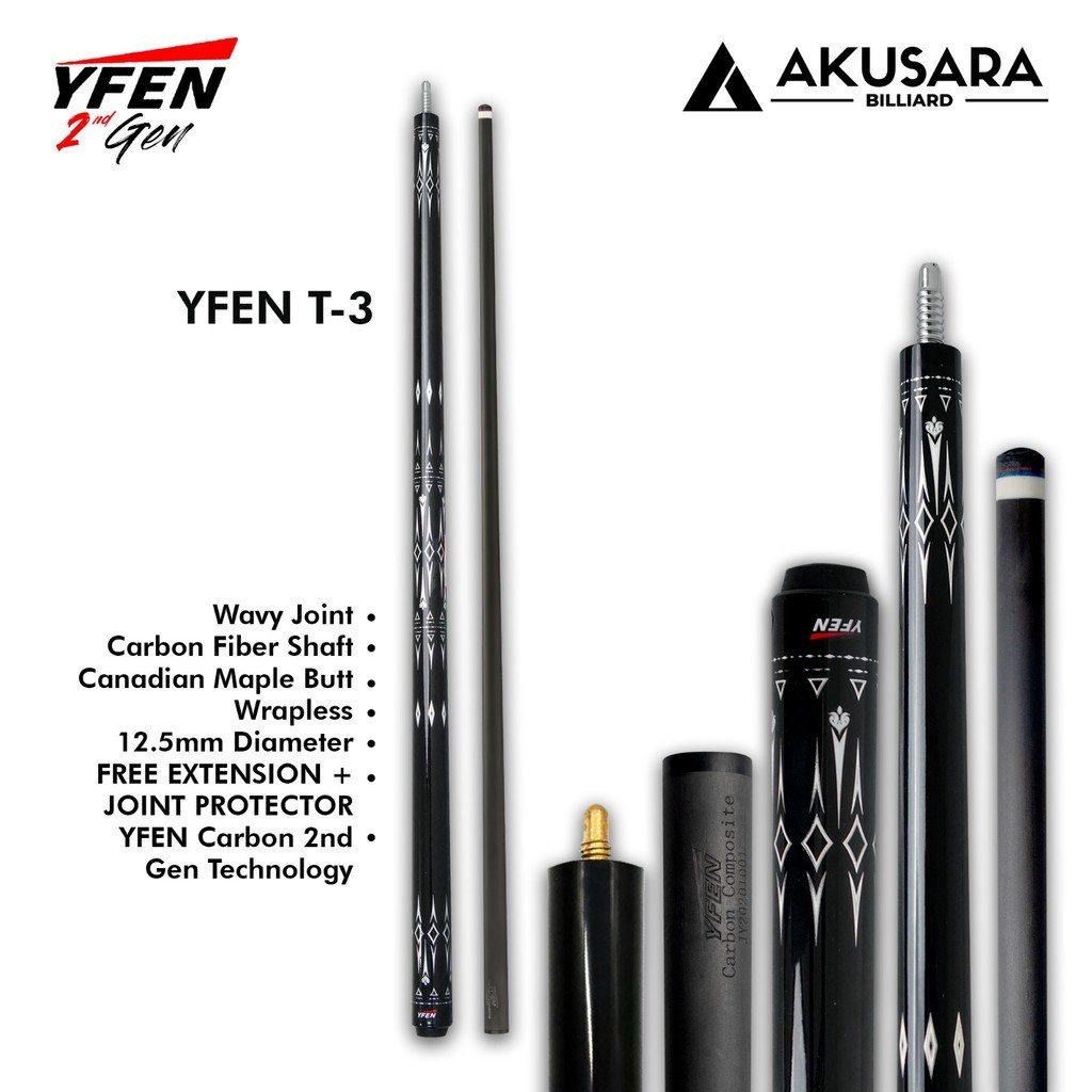 ビリヤード Yfen Carbon Fiber Cue Wavy Joint Yfen Carbon Fiber Cue Wavy Joint ウェイビ ジョイント