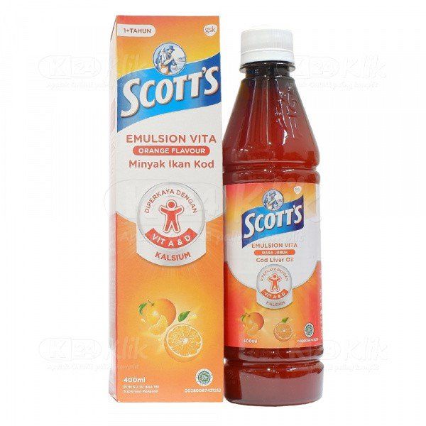 Scott Rasa Scott Emulsion 400ml Rasa Jeruk Minyak Ikan Scott Vitamin Untuk Anak