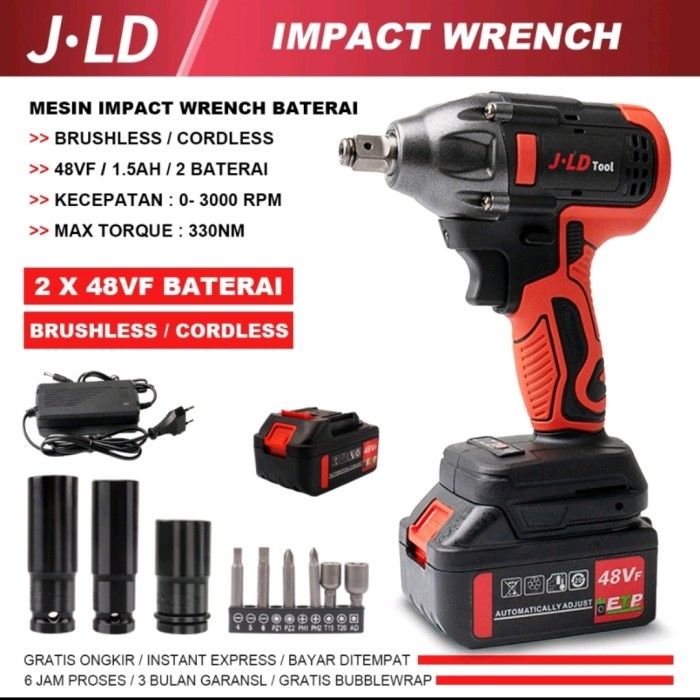 Mesin impact Wrench Cordless Mesin Buka Pasang baut truck 88Vf Uchiha APR STD HITAM