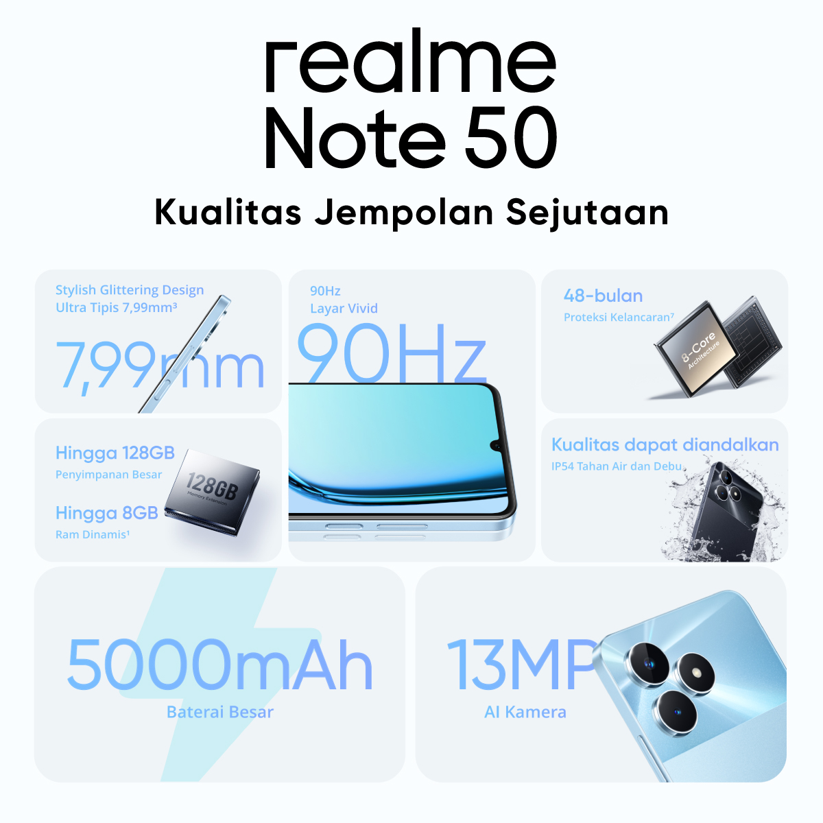 realme Note 50 4GB+4GB*|64GB 128GB (90Hz Vivid Display