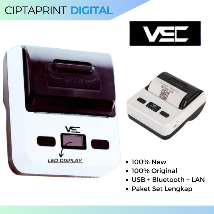 Vsc 80 PRINTER THERMAL VSC MP-80L MP-80M PRO 80MM USB BLUETOOTH MESIN CETAK ...