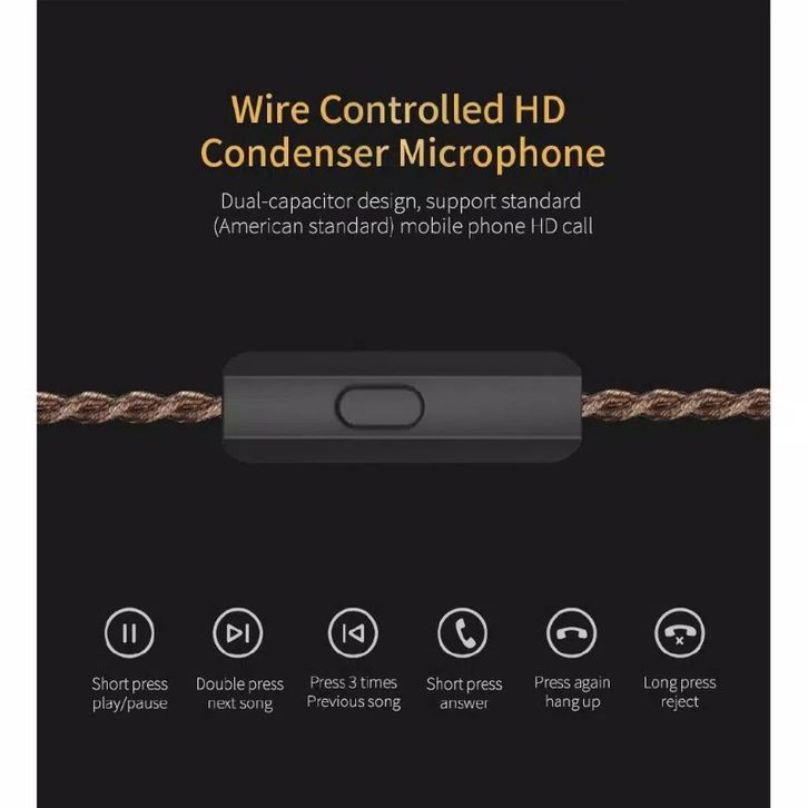 CCA CA16 with Mic 7BA+1DD Hybrid Drivers In Ear Monitor Earphone HIFI
