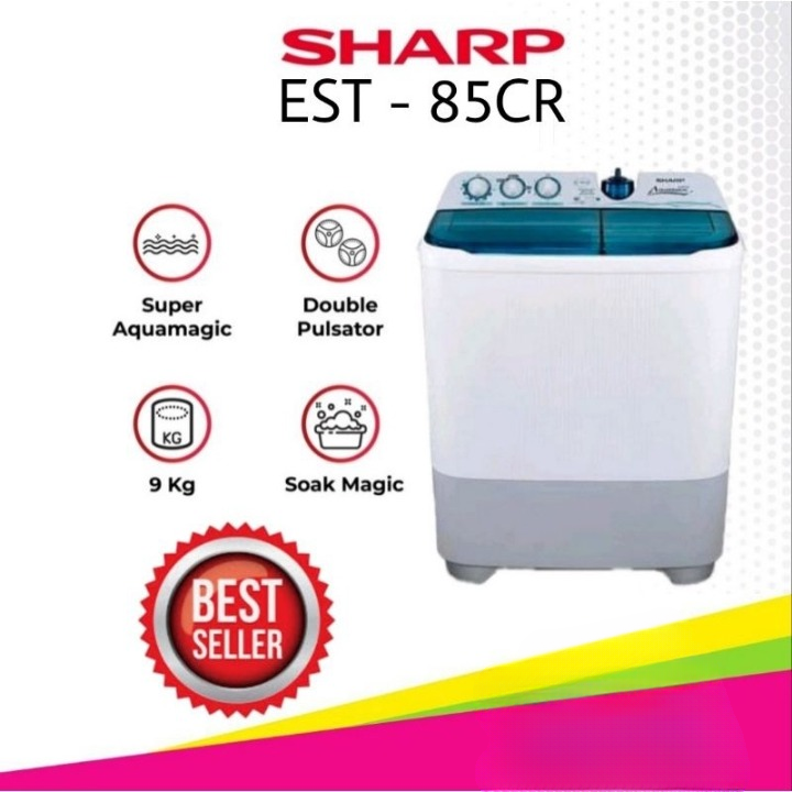 Mesin Cuci SHARP 2 Tabung 70MW 7KG/80MW 8KG/90MW 9KG/85CR 8,5KG/95CR 9 ...
